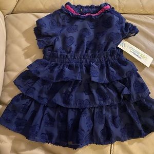 Blue layered dress with chiffon detail!